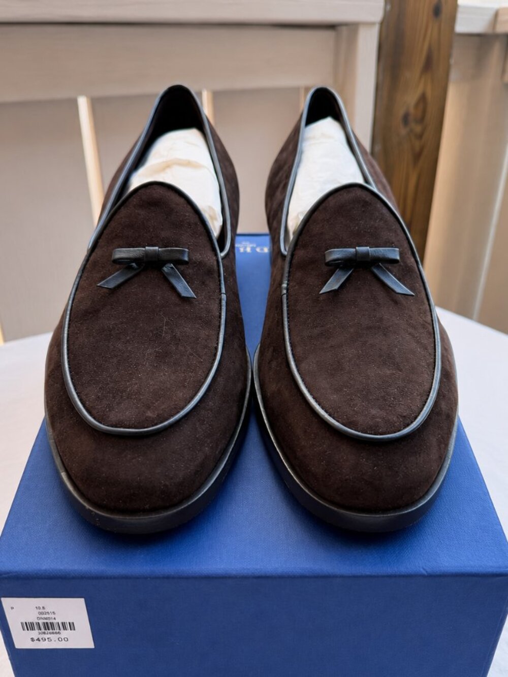 Edhèn Milano “Kensington Bow” Suede Loafers